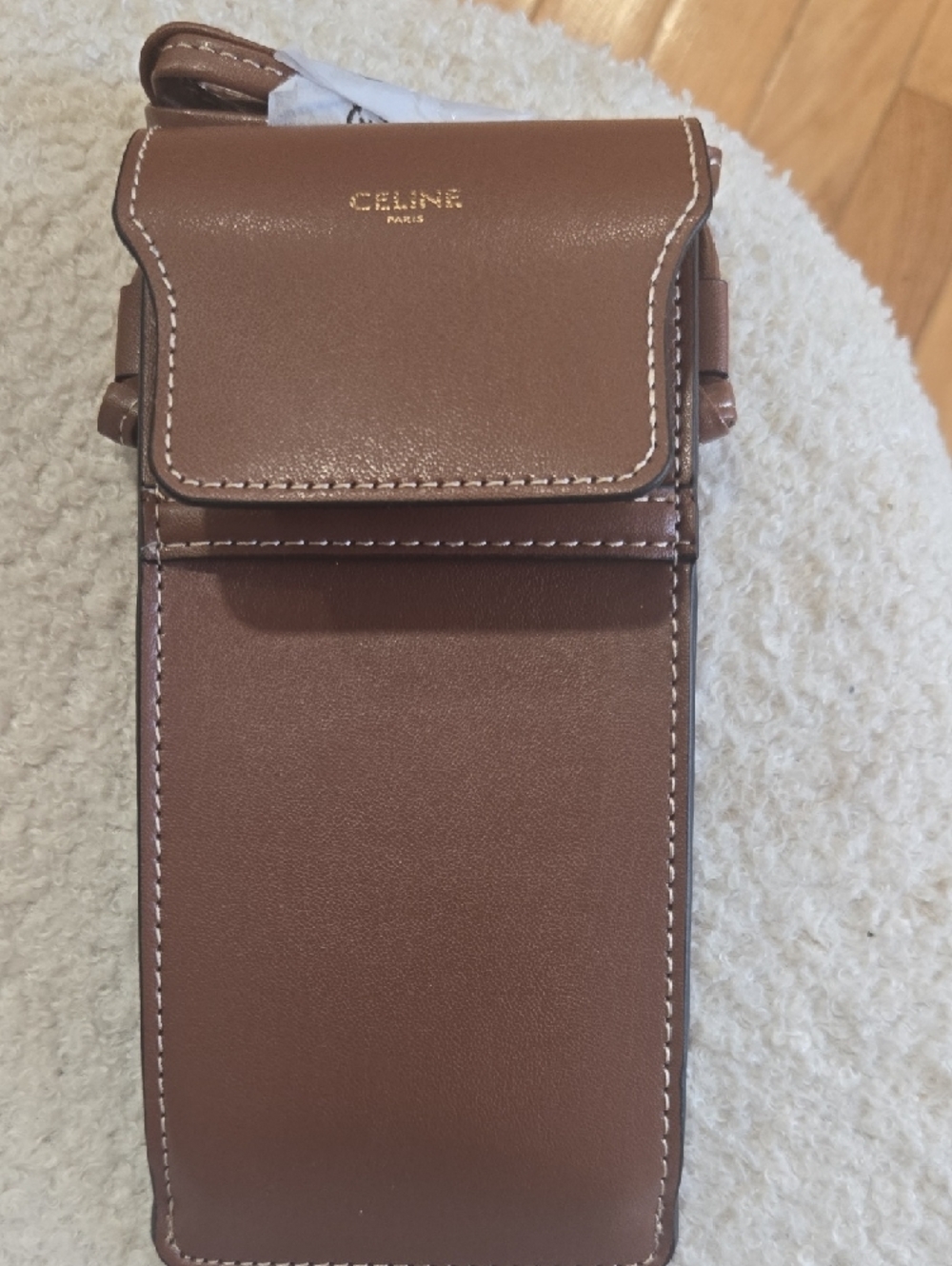 Celine Brown Belt Bag Sunglass Pouch with White Stitching - Picture 3 of 5